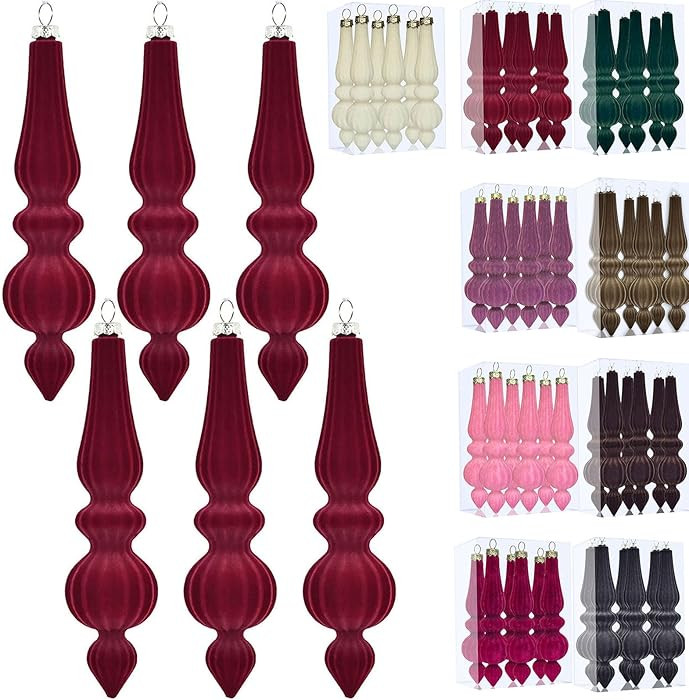 Emopeak Velvet Christmas Ornaments Set, 6.7 Inch Velvet Pendant Shatterproof Christmas Ball Hangi... | Amazon (US)