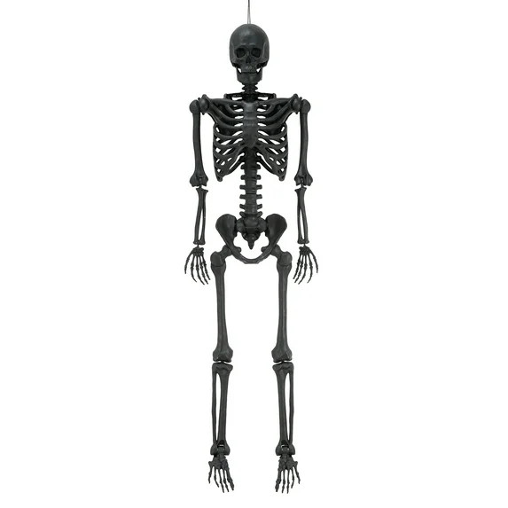 5ft Black Poseable Skeleton Decoration, Halloween Outdoor Decor, by Way To Celebrate | Walmart (US)