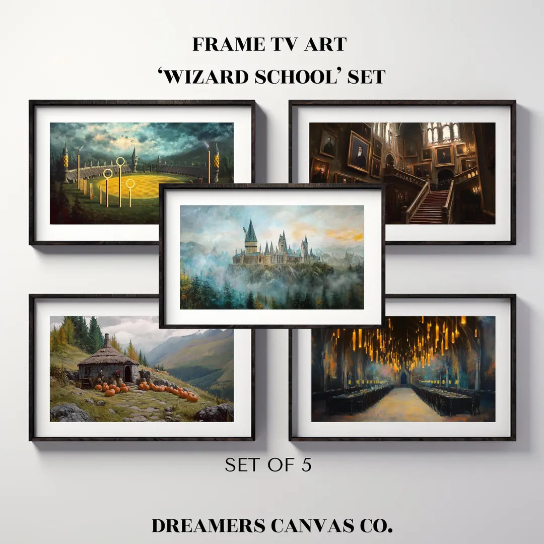 Samsung Frame TV Art 'wizard School' Set of 5 Digital TV Wallpapers Mystical, Fandom TV Art - Ets... | Etsy (US)