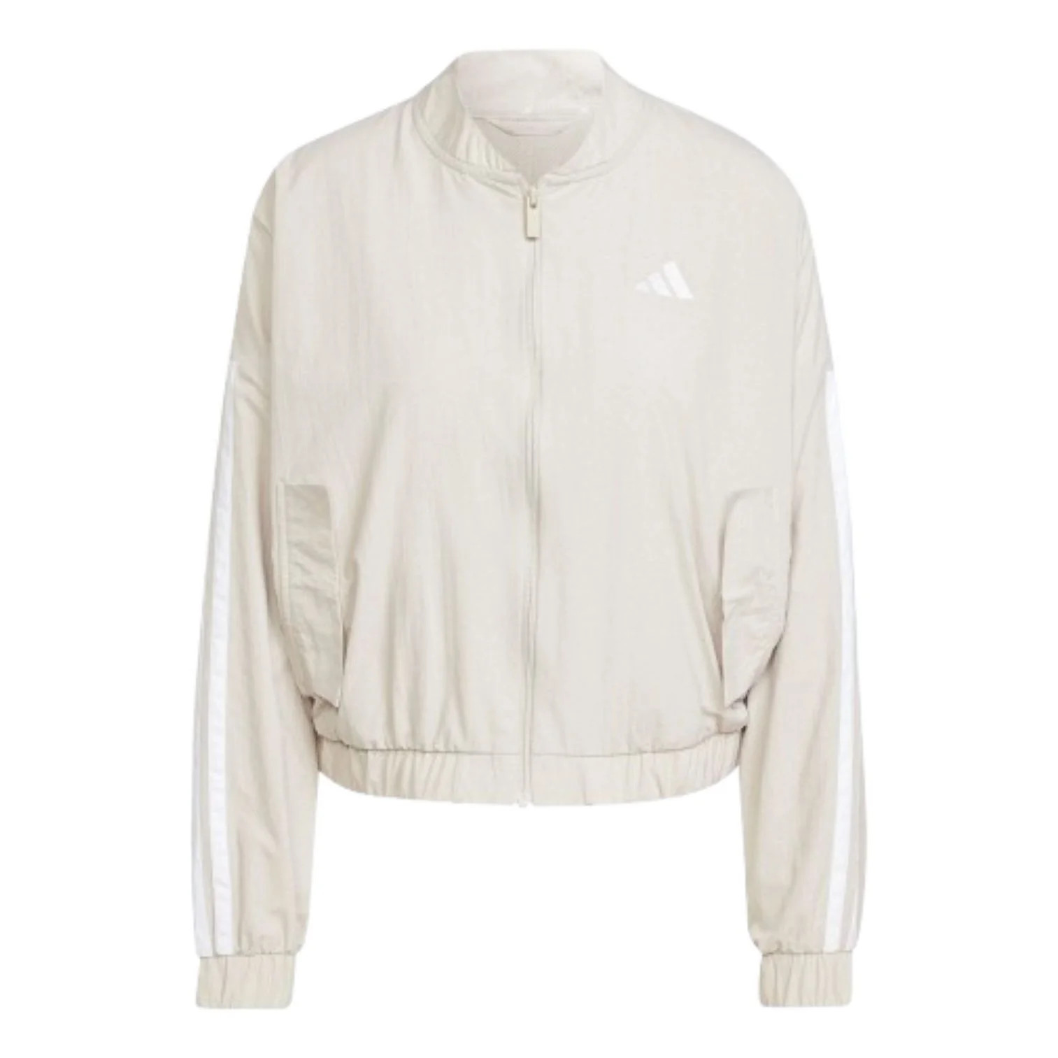 (WMNS) adidas Essentials 3-Stripes Lifestyle Woven Bomber Jacket Asia Sizing 'Grey' JE1317 | KICKS CREW