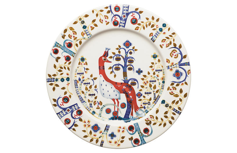 Taika 8.75" Salad Plate, White/Multi | One Kings Lane