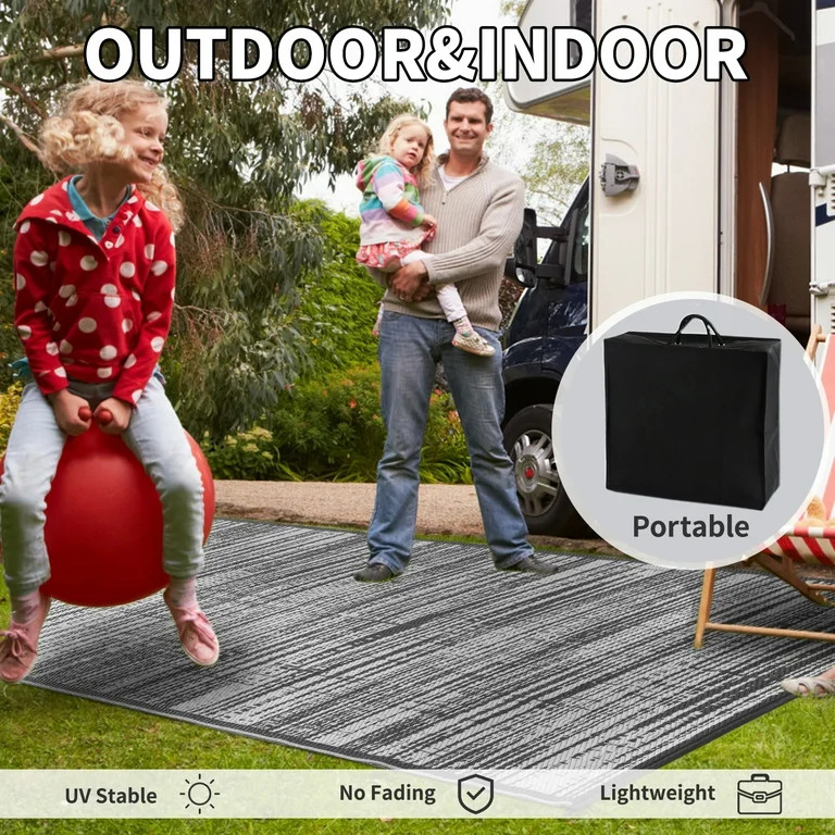 VUNATE Outdoor Rug Carpet 8'x10' Waterproof Reversible Patio Rug Portable Modern Abstract Indoor ... | Walmart (US)