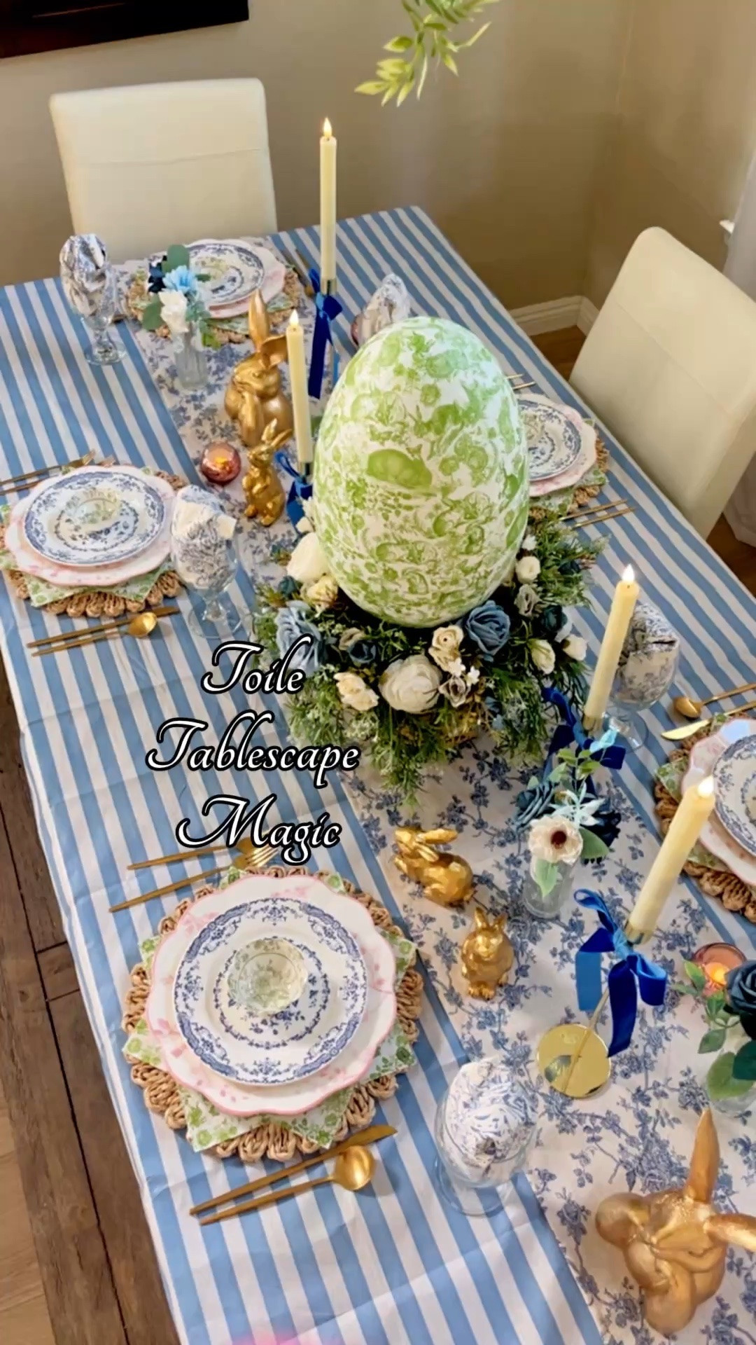 I’m OBSESSED with this blue toile Easter Tablescape! 

Details to create this beautiful setting below. 

Tablescape, Easter, Easter table, Easter decor, spring decor, home decor, seasonal decor 

#LTKHome #LTKSeasonal #LTKvlog