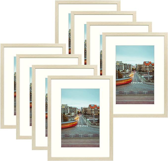 Golden State Art, Wall Picture Frame - 12" x 16" Frame for 8" x 12" Photo Display, Beige, 8 Pack | Amazon (US)