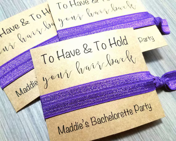 To Have and To Hold Your Hair Back Hair Tie Favors | Bachelorette Party Favors | Bachelorette Hai... | Etsy (US)