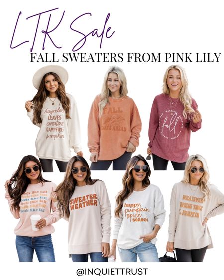 Sweater weather is here!! Check out these witty and beautiful Fall sweaters from Pink Lily that are all marked down for this year’s LTK Sale! Save 25% off sitewide!!

LTK Sale, Pink Lily finds, Pink Lily faves, fall outfit, fall outfit ideas, fall outfit inspo, fall outfit must-haves, sweater tops, women’s sweaters, statement sweaters, fall fashion, fall fashion essentials

#LTKstyletip #LTKSale #LTKSeasonal