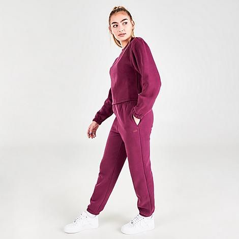 Vans Women's ComfyCush Jogger Sweatpants in Purple/Grape Wine Size Medium Cotton/Polyester/Suede | Finish Line (US)