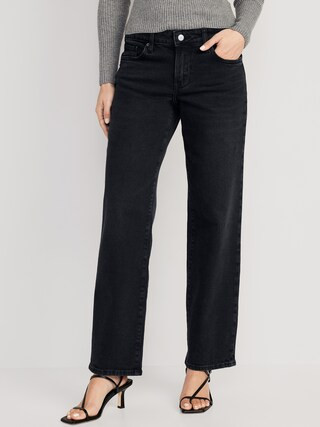 Low-Rise OG Loose Black Jeans for Women | Old Navy (US)