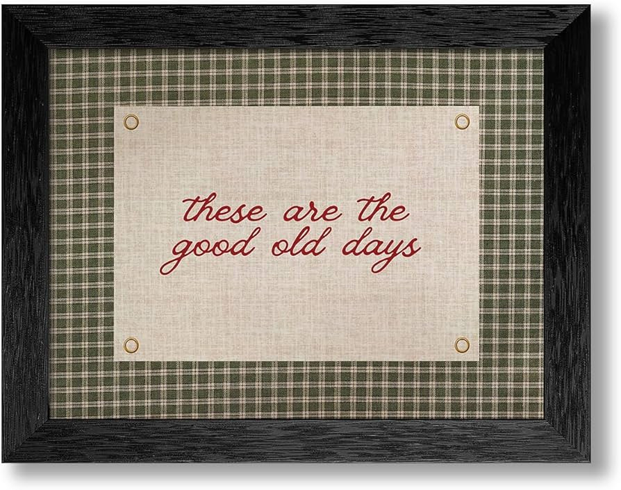 These Are the Good Old Days Wall Art Positive Affirmations Quotes Poster Preppy Green Gingham Can... | Amazon (US)