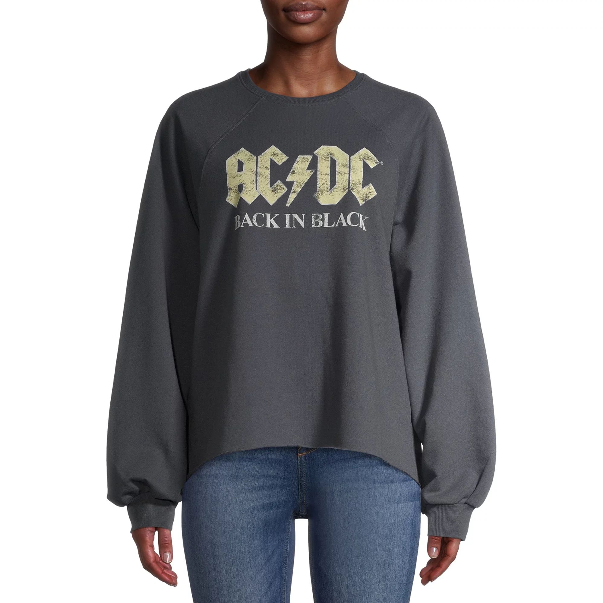 Gray by Grayson Social Women's AC/DC Long Sleeve Graphic Sweatshirt | Walmart (US)