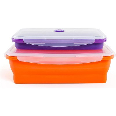 Kitchen + Home Thin Bins Collapsible Containers - Set of 2 XL Silicone Food Storage Containers | Target