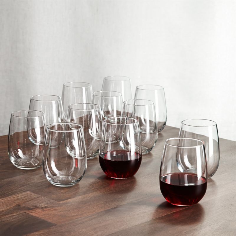 Stemless Wine Glasses 17 oz., Set of 12 + Reviews | Crate and Barrel | Crate & Barrel