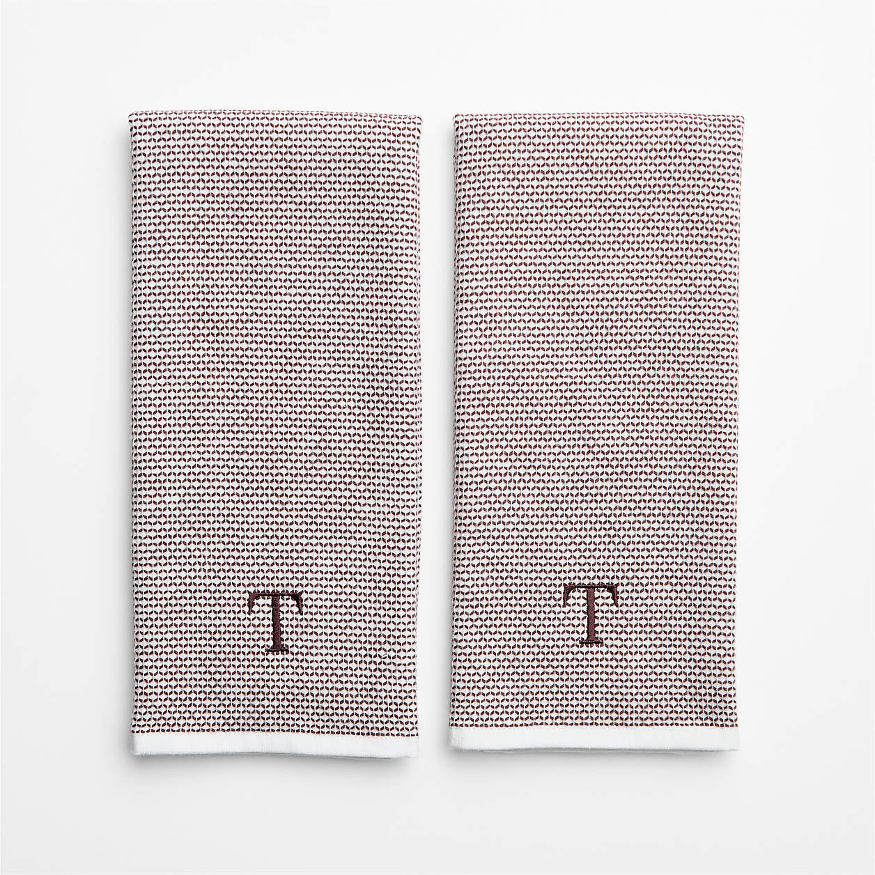 Textured Terry Bittersweet Chocolate Organic Cotton Dish Towel, Set of 2 + Reviews | Crate & Barr... | Crate & Barrel