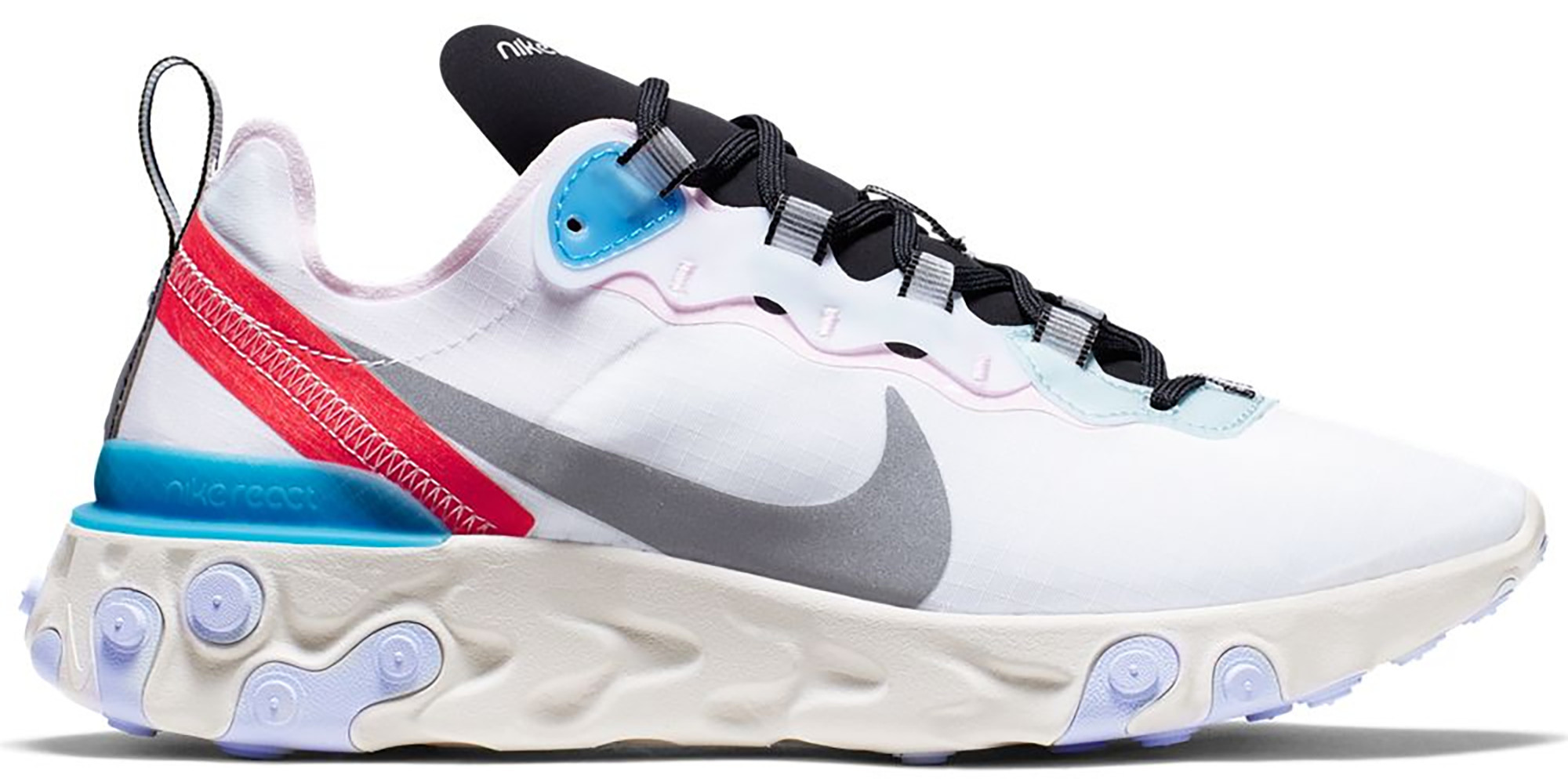 Nike React Element 55 Blue Hero (Women's) Sneakers in White/Silver/Phantom | StockX
