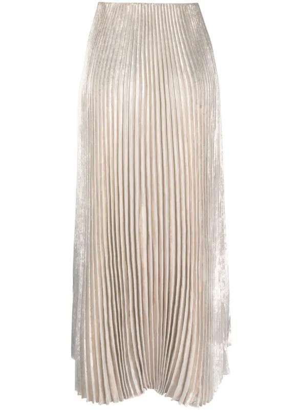 Bimba y Lola Plisseerock In Metallic-Optik - Farfetch | Farfetch Global