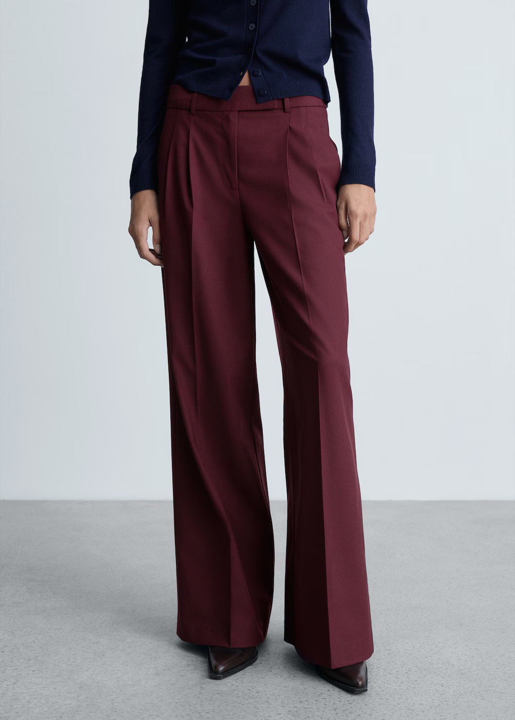Wide-leg pleated wool trousers - Women | MANGO USA | Mango (US/MX/AU)