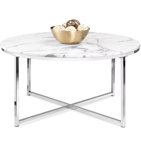 Best Choice Products 36in Faux Marble Modern Round Living Room Accent Coffee Table w/ Metal Frame | Target