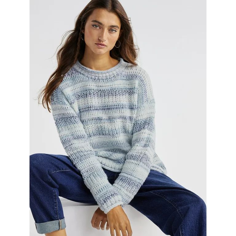 Time and Tru Women's Space Dye Roll Neck Sweater, Midweight, Sizes XS-XXXL | Walmart (US)