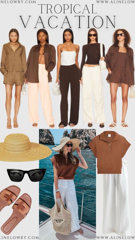 Tropical Vacation Outfit Inspo
This woven top is from Varley, so comfy and cute!
Cole Haan sandals are so chic and comfy, this is the color Dark Cuoio Brown-Pecan

#LTKswim #LTKtravel #LTKstyletip