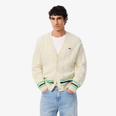 Lacoste Men's Cable Knit Wool Cardigan - XXL | Lacoste (US)