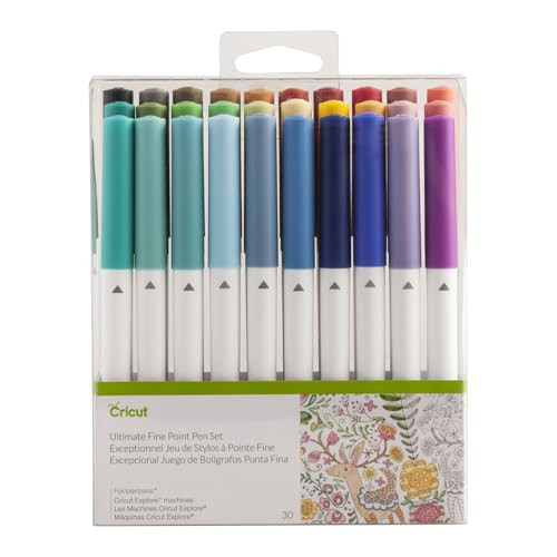 Cricut Ultimate Fine Point Pen Set, 0.4mm Fine Tip Pens to Write, Draw & Color, Create Personalized Cards & Invites, Use Maker and Explore Cutting Machines, 30 Assorted Colored Pens | Amazon (US)