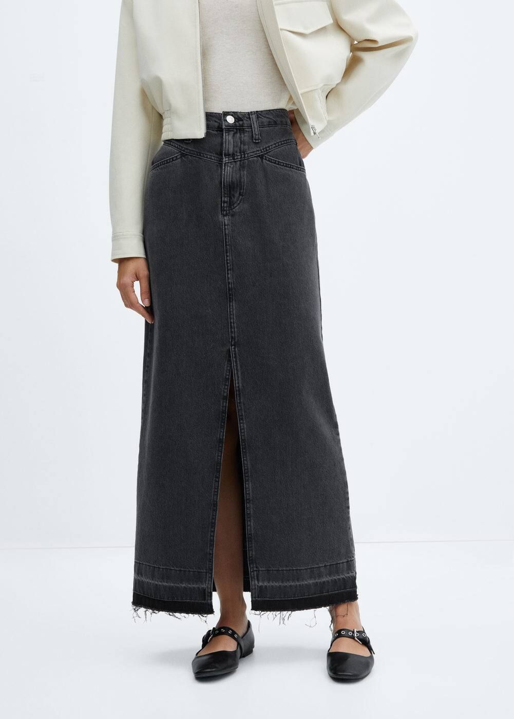 Denim long skirt | MANGO (US)