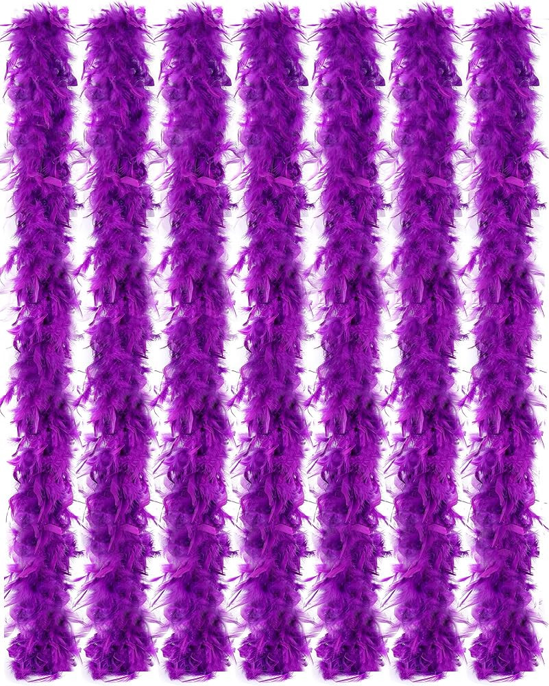 6 Pcs Wedding Feather Boa 2.19 yd Turkey Chandelle Feather Boas Bulk Outfit Party Decors for Wome... | Amazon (US)