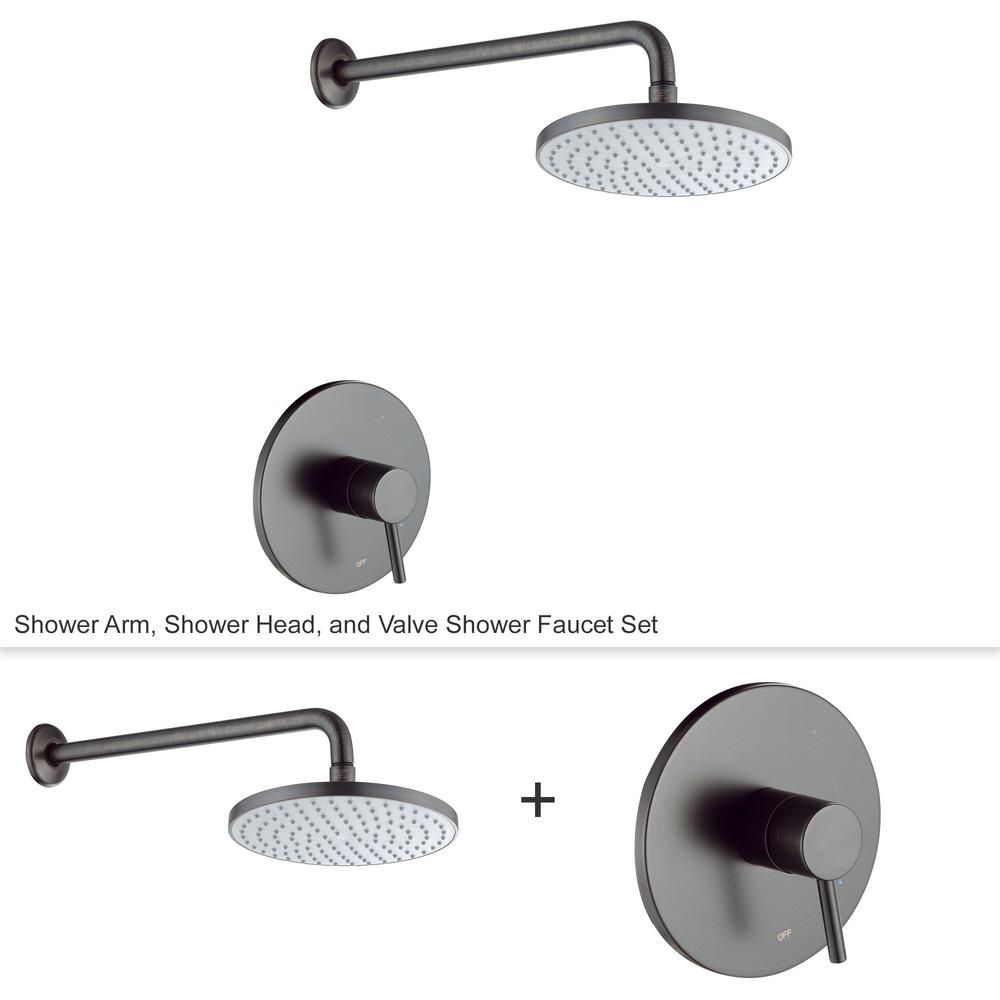 Single-Handle 1-Spray Shower Faucet with Valve in Oil Rubbed Bronze (Valve Included) | The Home Depot