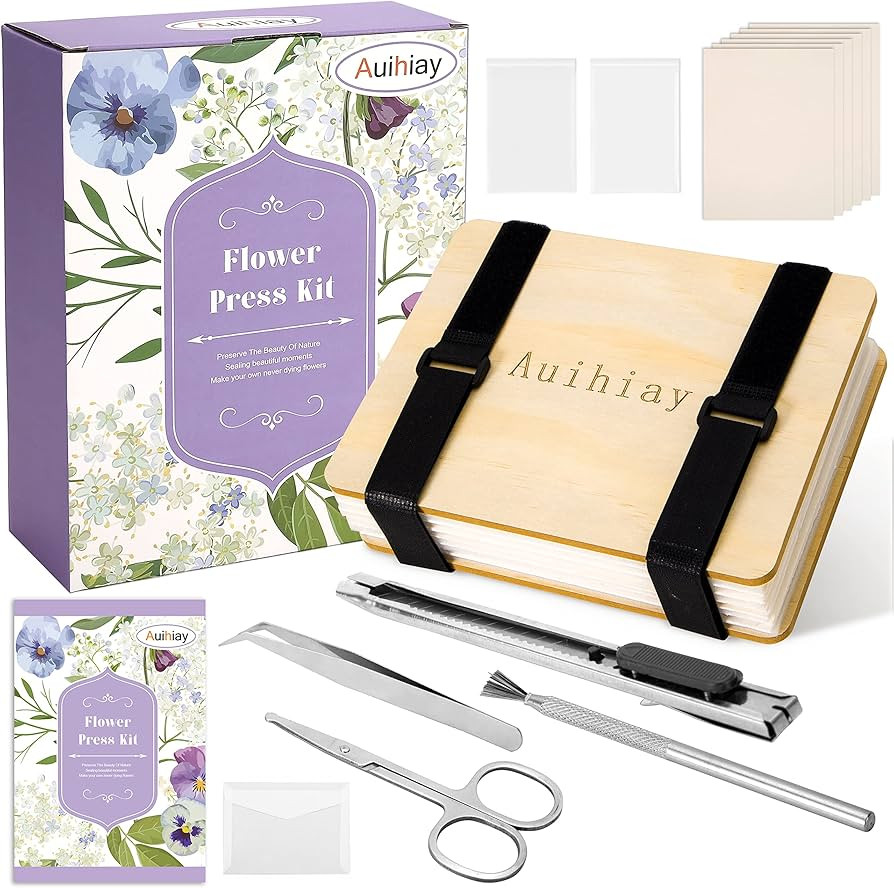 Auihiay Flower Press Kit, 6 Layers 6.3 x 8.3 inches Plant Press Kit, Flower Preservation Kit Incl... | Amazon (US)
