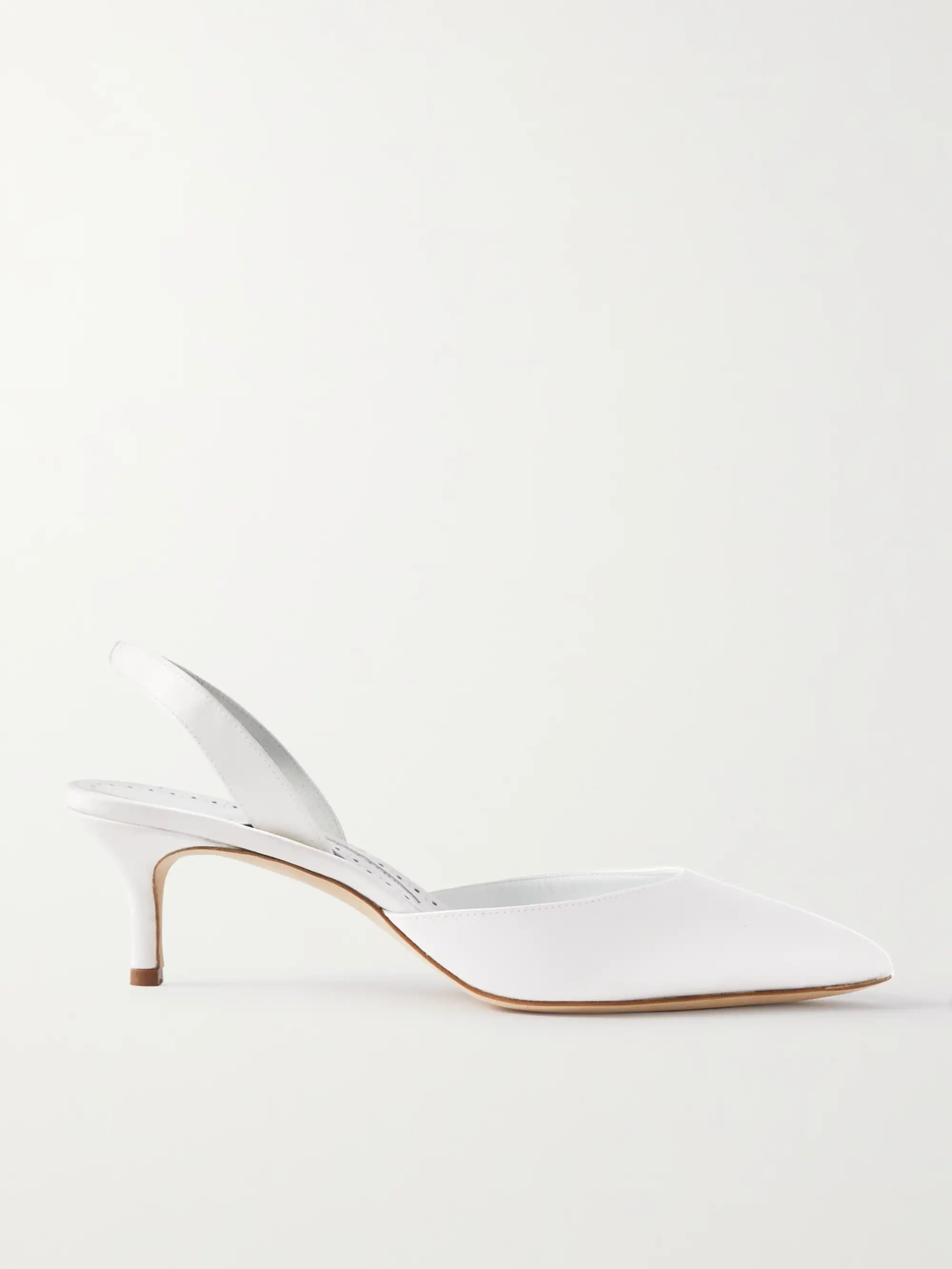 Carolyne Bridal 50 satin slingback pumps | NET-A-PORTER (US)