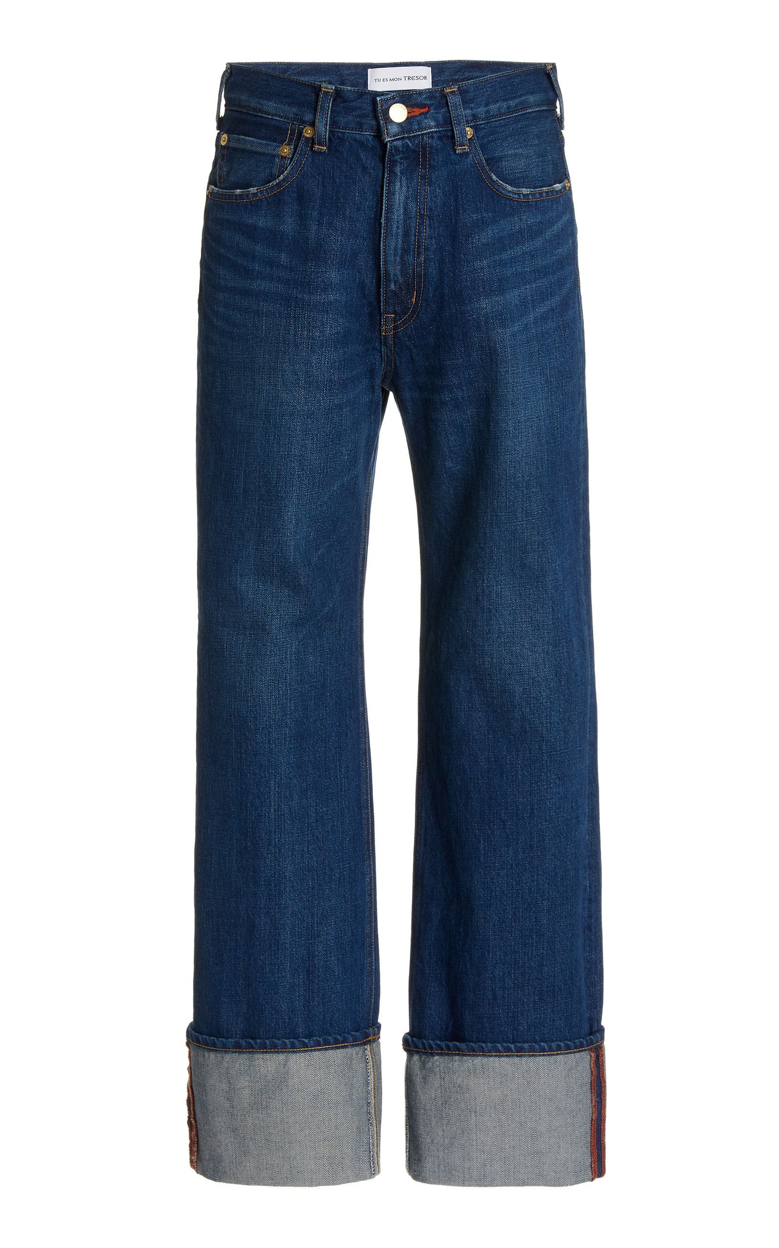 Carnelian Rigid High-Rise Straight-Leg Cuffed Jeans | Moda Operandi (Global)