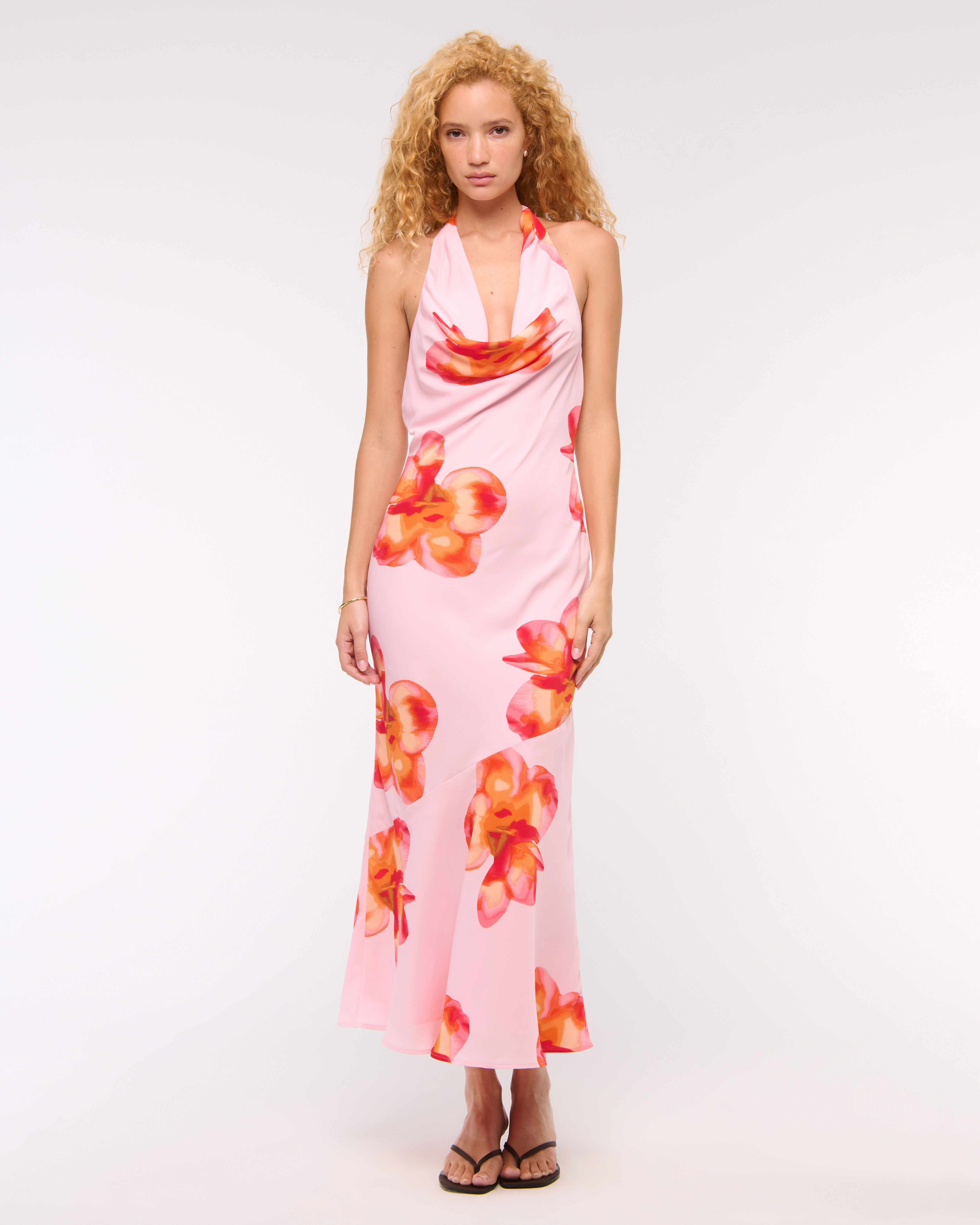 Cowl Halter Maxi Dress | Abercrombie & Fitch (US)