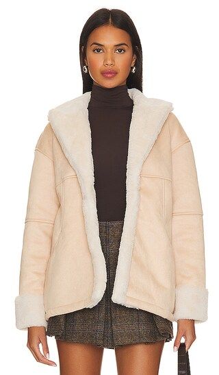 Elise Faux Shearling Coat in Nude | Revolve Clothing (Global)