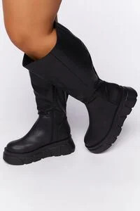 Faux Leather Calf-High Boots (Wide) | Forever 21 (US)