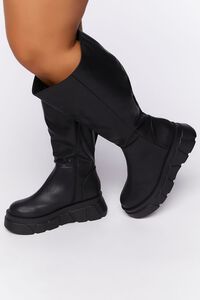 Faux Leather Calf-High Boots (Wide) | Forever 21 (US)
