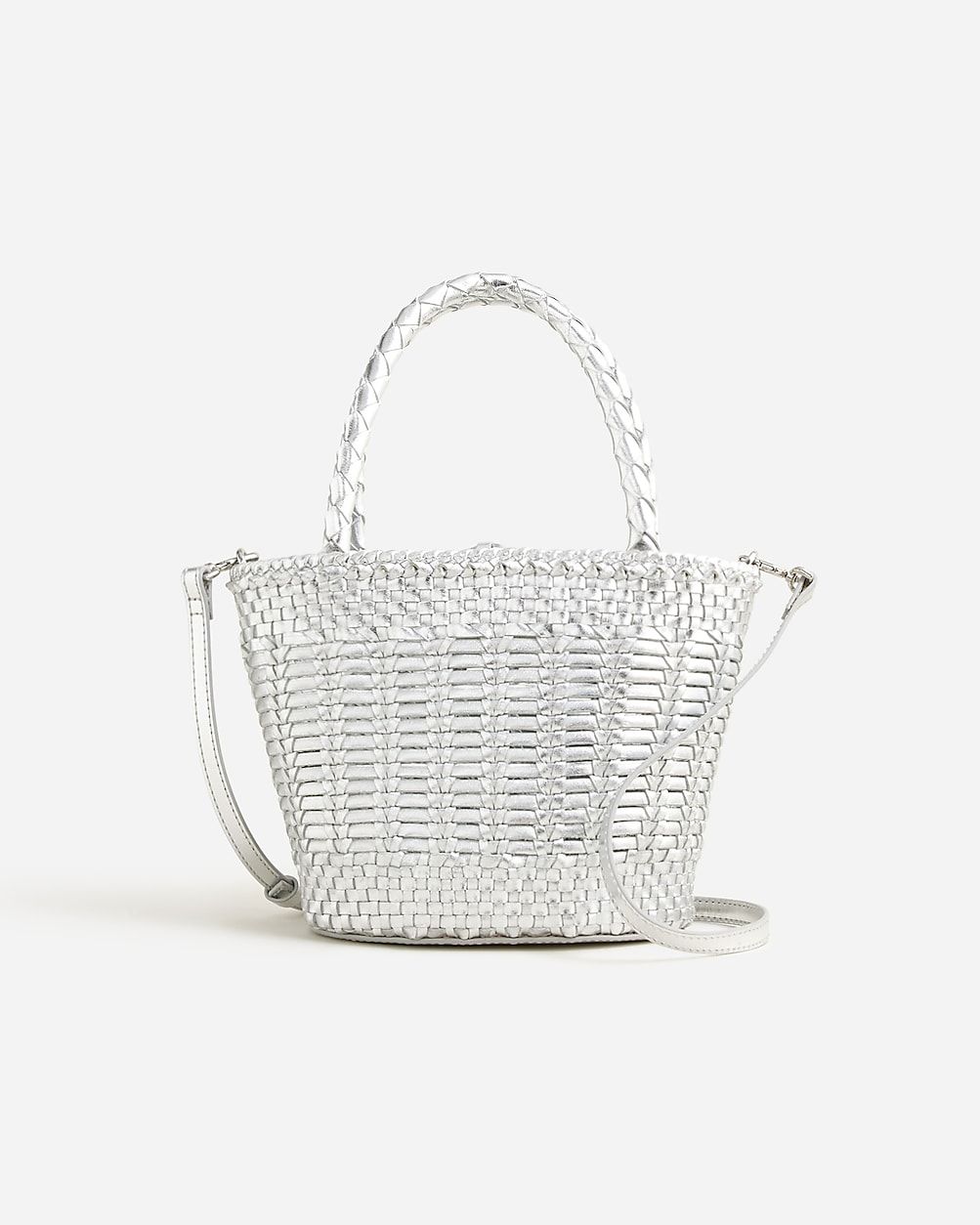 Small open-weave bag in leather | J.Crew US