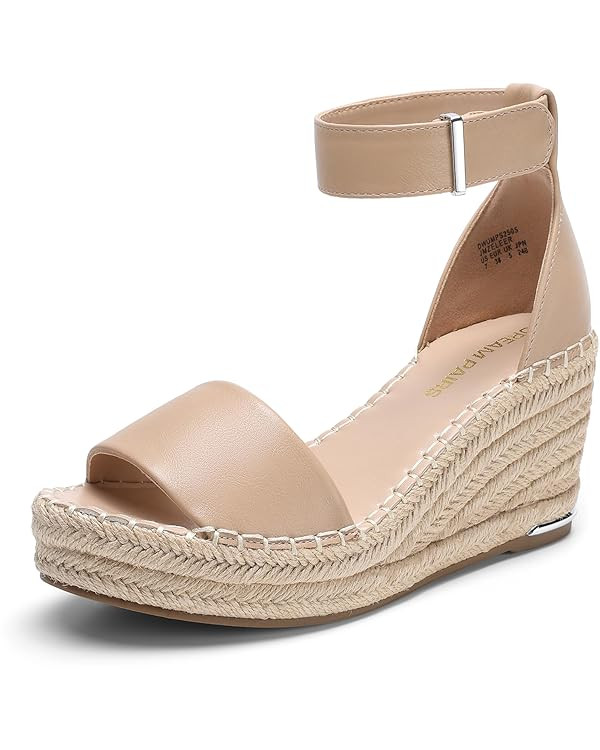 DREAM PAIRS Women's Wedge Sandals Open Toe Espadrilles Sandals Comfortable Dressy Ankle Strap Pla... | Amazon (US)
