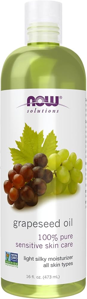 NOW Foods Solutions, Grapeseed Oil, Skin Care for Sensitive Skin, Light Silky Moisturizer for All... | Amazon (US)