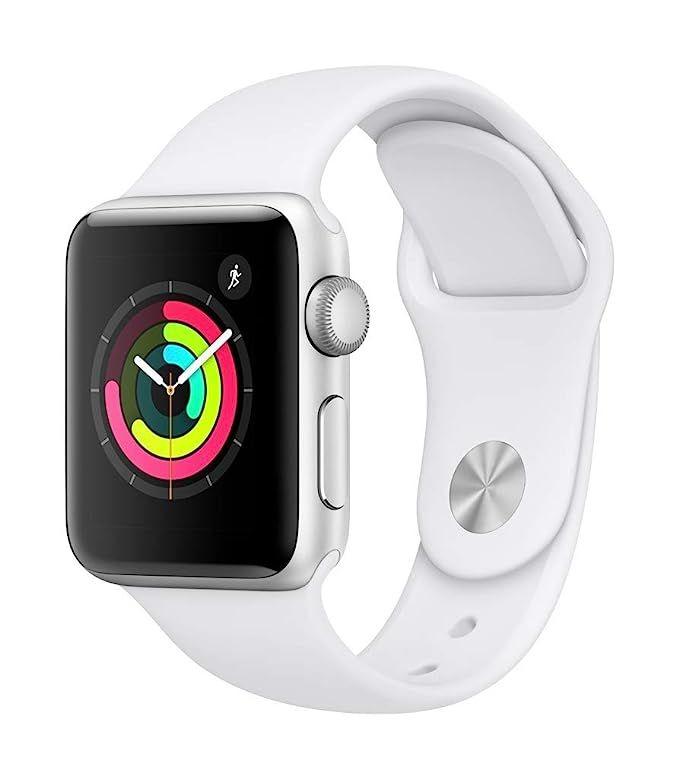 Apple Watch Series 3 (GPS, 38mm) - Silver Aluminium Case with White Sport Band | Amazon (US)