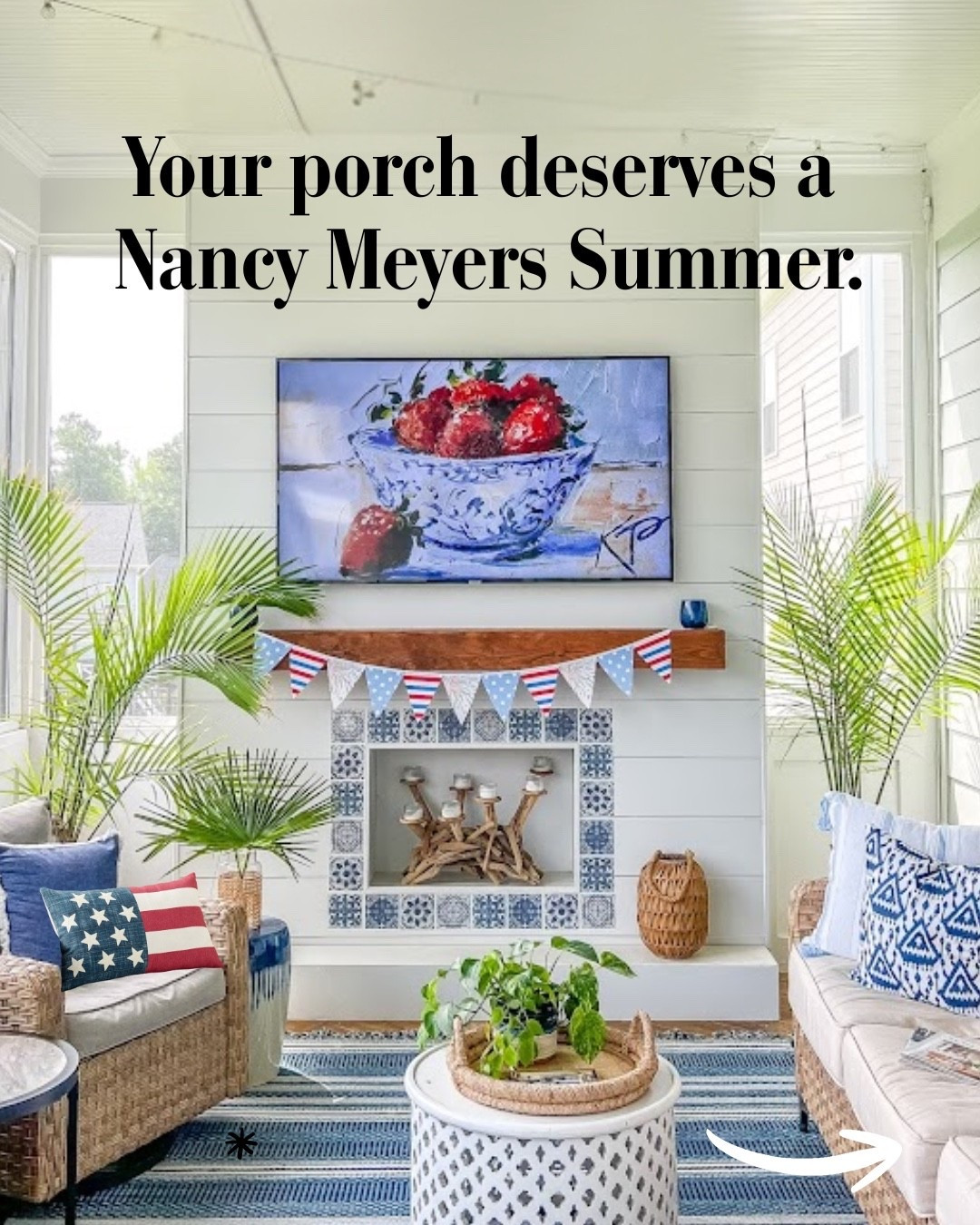 Your porch deserves a Nancy Meyers Summer 😉🇺🇸

I wanted that relaxed Ralph Lauren Americana feel… layered cushions, cozy seating, blue hydrangeas, soft lighting, and a space that makes you want to stay outside all night

The best part?This patio furniture looks SO similar to the designer styles from Pottery Barn, but at a much more affordable Walmart price point 👏🏻 Literally such a good find.

And don’t even get me started on these outdoor pillows from Amazon. They’re classic, timeless, and make the whole space feel custom without spending a fortune.

You don’t need a Hamptons beach house to create this look. Just a few beautiful pieces mixed together the right way 🤍

Americana Summer, Nancy Meyers style, Ralph Lauren inspired decor, coastal patio decor, outdoor living inspiration, blue and white decor, grandmillennial style, classic coastal decor, patio furniture, Walmart patio finds, Pottery Barn look for less, Amazon outdoor pillows, designer look for less, porch styling, summer porch inspiration, Hamptons style, East Coast summer aesthetic, outdoor entertaining, patriotic decor, coastal grandmother style #ltkoutdoors

#LTKMothersDay #LTKHome