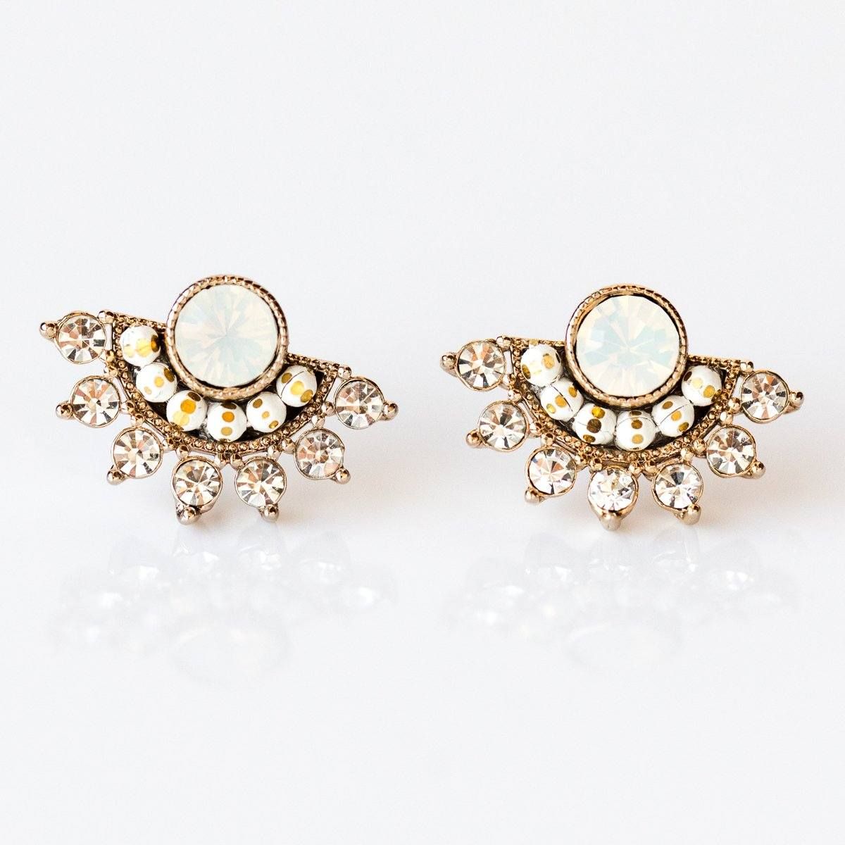 Nico Fan Earrings in White Opal | Local Eclectic