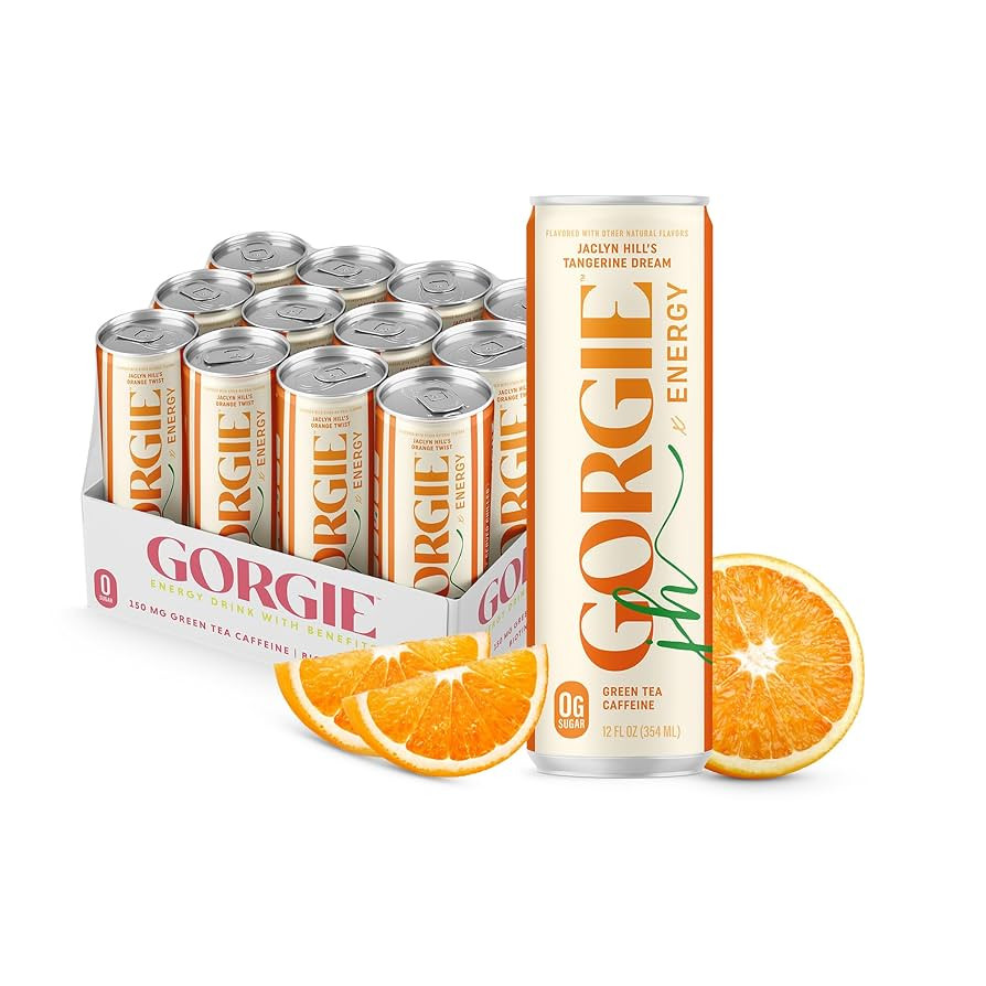 GORGIE Sugar Free Natural Energy Drinks, Jaclyn Hill Orange Twist (12 Pack) Healthy Sparkling Ene... | Amazon (US)