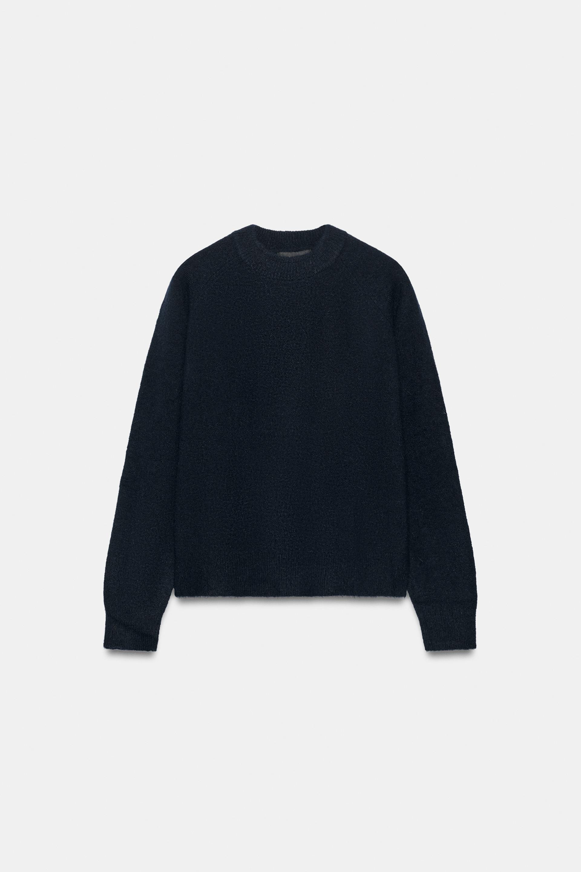 Zara - Wool Blend And Alpaca Jumper - Navy Blue - Xl - Woman | Zara UK