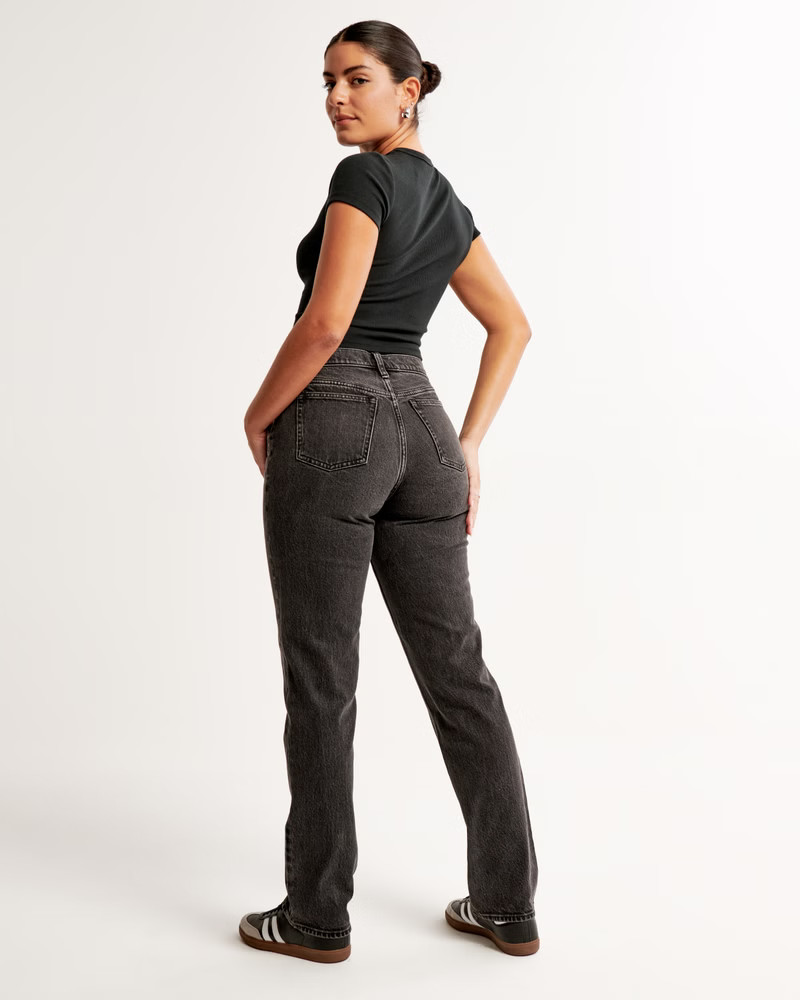 Curve Love Mid Rise 90s Straight Jean | Abercrombie & Fitch (US)