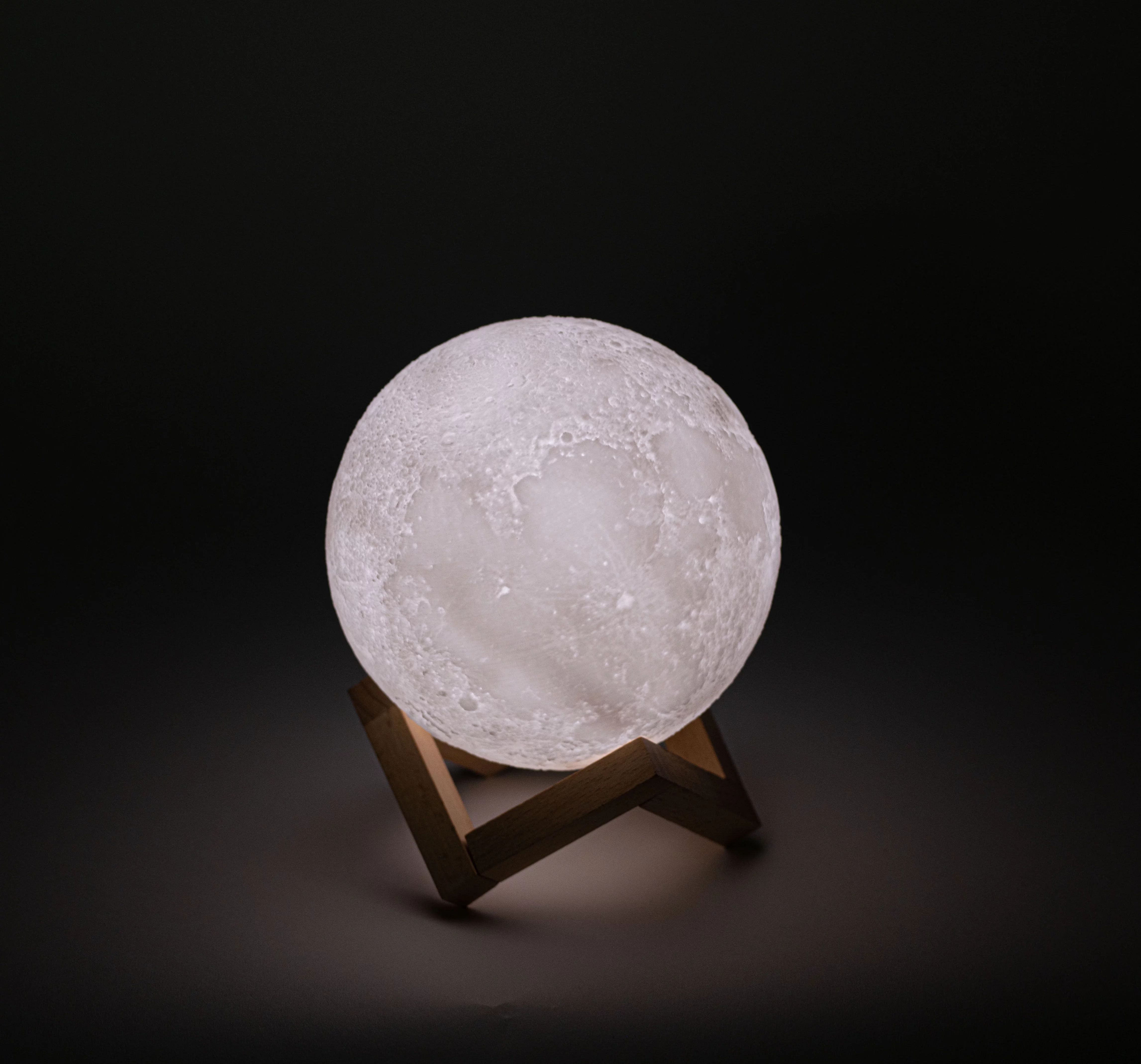 3D Printed Moon Lamp with Stand - 6 inches, Dimmable, Rechargeable, Touch LED Night Light - Walma... | Walmart (US)