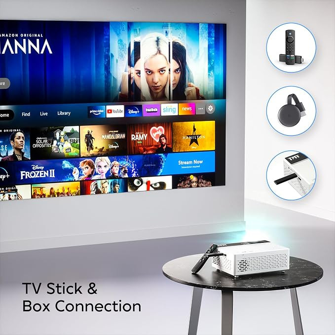 TMY Mini Projector, Upgraded Bluetooth Projector with Screen, 1080P Full HD Portable Projector, M... | Amazon (US)