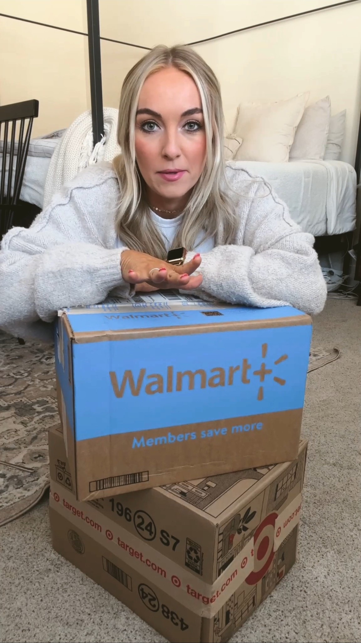 walmart & target unboxing! the cutest matching sets from walmart. barrel style sweat pants and pullover sweatshirt. i grabbed the pink & heather gray. then the coziest chocolatey brown ribbed pj set and ugg-inspired slippers from target! obsessed!!!! 🙌🏼 catch the full 3 minute try on video on my tik tok!!! 💕

#ltklounge #walmartfinds #targetfinds 

#LTKFindsUnder50 #LTKSeasonal