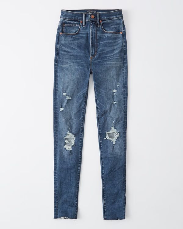 Women's Ripped Ultra High Rise Super Skinny Jeans | Women's Clearance | Abercrombie.com | Abercrombie & Fitch (US)