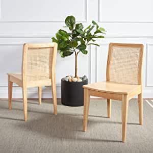 Safavieh Home Collection Benicio Natural Rattan Dining Chair (Set of 2) DCH1005D-SET2 | Amazon (US)