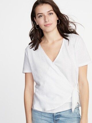 Textured Wrap-Front Side-Tie Top for Women | Old Navy US